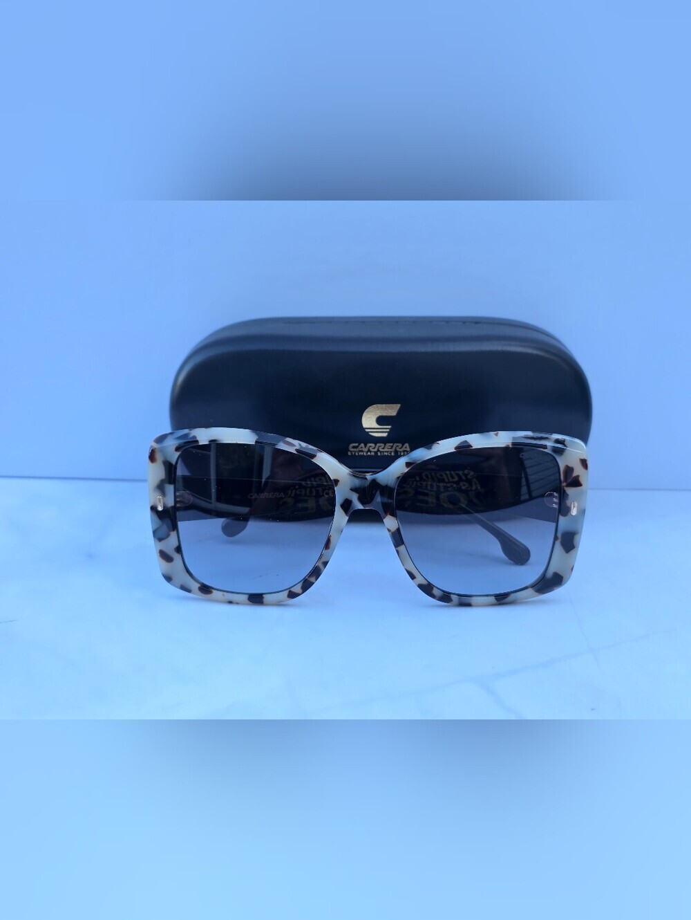 Carrera 3030/S Oversized Sunglasses White Havana Tortoise Gradient Lenses - Picture 5 of 6